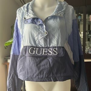 Guess Blue and Gray Hooded Jacket